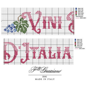 Schema vini d'Italia punto croce f.lli Graziano