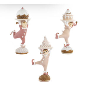 Folletti candy con torte su vassoi ornamento
